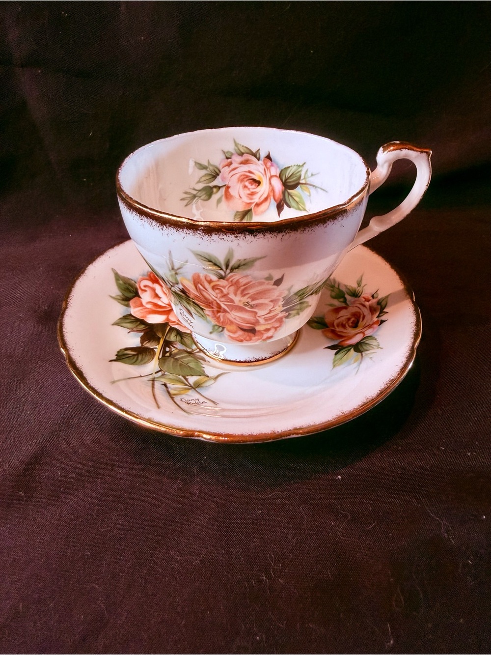 Paragon Vintage Signed “Coral Rose” tea cup & saucer